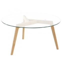 Table basse chêne et verre D90 KosyForm