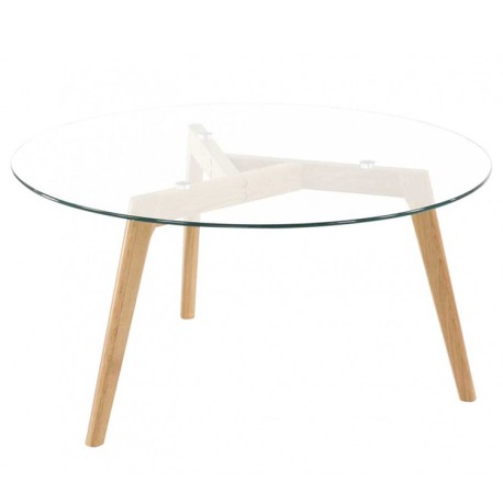 Table basse chêne et verre D90 KosyForm