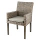 Fauteuil en Kubu Pieds Teck Teinté Gris KosyForm