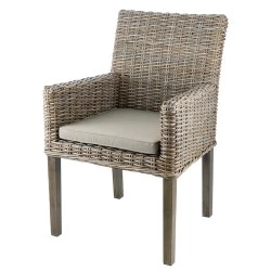 Fauteuil en Kubu Pieds Teck Teinté Gris KosyForm