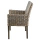 Fauteuil en Kubu Pieds Teck Teinté Gris KosyForm
