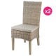 Lot de 2 Chaises en Demi Kubu Pieds Teck Teinté Lin KosyForm