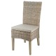 Lot de 2 Chaises en Demi Kubu Pieds Teck Teinté Lin KosyForm