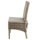 Lot de 2 Chaises en Demi Kubu Pieds Teck Teinté Lin KosyForm