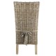 Lot de 2 Chaises en Demi Kubu Pieds Teck Teinté Lin KosyForm