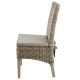 Lot de 4 Chaises en Demi Kubu Pieds Teck Teinté Lin KosyForm
