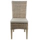 Lot de 4 Chaises en Demi Kubu Pieds Teck Teinté Lin KosyForm
