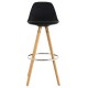 Lot de 2 Chaises de Bar Haute Noire Piétement Chêne KosyForm