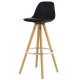 Lot de 2 Chaises de Bar Haute Noire Piétement Chêne KosyForm