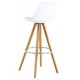 Lot de 2 Chaises de Bar Haute Blanche Piétement Chêne KosyForm