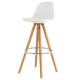 Lot de 2 Chaises de Bar Haute Blanche Piétement Chêne KosyForm