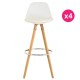 Conjunto de 4 Bar cadeiras alta white oak KosyForm base