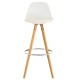 Lot de 4 Chaises de Bar Haute Blanche Piétement Chêne KosyForm
