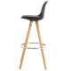 Lot de 4 Chaises de Bar Haute Noire Piétement Chêne KosyForm