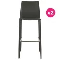 Lot de 2 Chaises de Bar Simili-Cuir Gris KosyForm
