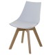 Lot de 4 Chaises Blanches et Piétement Chêne KosyForm