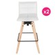 Lot de 2 Chaises de Bar Similicuir Blanc KosyForm