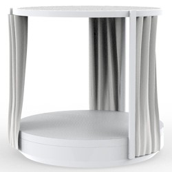 Para banhos de sol empuxo Daybed Vela redondo branco fosco com Pergola
