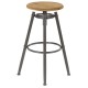 Lot de 2 Tabourets de Bar Assise en Pin Massif et Pieds Métal Soon KosyForm