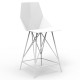 Set of 2 high stools FAZ Vondom white and metal with armrests