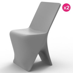Lot de 2 Chaises Vondom Design Sloo Gris