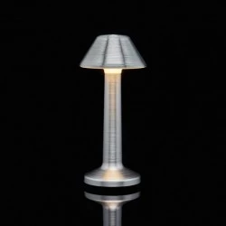 Luminaire de Table Imagilights Led Sans Fil Collection Moments Argenté Cône