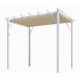Pergola Aluminium Habrita Blanc 12m2 avec toile d'ombrage 140gr