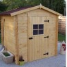 Abri de Jardin Bois massif Habrita 3,08 m2 avec plancher et Madrier 20mm
