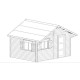 Theora Garden Shelter in Habrita Solid Wood 7.33 m2 with Onduline Roof