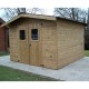 Therma Garden Shelter in Solid Wood of 10.33 m2 with Onduline Habrita Roof