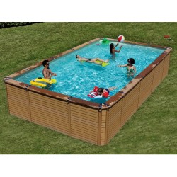 Piscina retangular semienterrada do Zodíaco Azteck 730 x 400