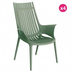 Set of 4 Armchairs Vondom Ibiza Lounge Green Pickle