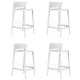 Lot de 4 tabourets plan de travail Vondom Africa hauteur d'assise 65 cm Vondom blanc