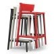 Lot de 4 tabourets plan de travail Vondom Africa hauteur d'assise 65 cm Vondom blanc