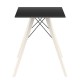 Mesa de comedor Vondom Faz Madera tapa cuadrada negra y patas de roble blanqueadas
