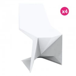Lot de 4 Chaises Vondom Voxel Futuristes Blanc