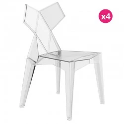 Lot de 4 Chaises Kimono Vondom Cristal Transparent