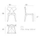 Lot de 4 Chaises Kimono Vondom Cristal Transparent