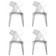 Lot de 4 Chaises Kimono Vondom Cristal Transparent
