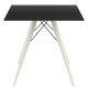 Eettafel Vondom Faz Wood Tray 80 Black Carre en Bleached Oak Feet