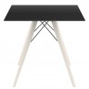 Eettafel Vondom Faz Wood Tray 80 Black Carre en Bleached Oak Feet
