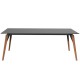 Table Vondom Faz Wood tray 200x100 White and Feet Natural Oak