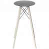 Hoge tafel Vondom Faz Houten Dienblad Zwart Rond Hpl Wit met Gebleekte Eiken Voeten Diameter 50 x H105cm