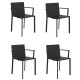 Set van 4 vondom kwarts fauteuils zwart