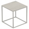Vierkante salontafel Pixel Vondom Dekton Danae ecru en poten ecru 40x40xH25