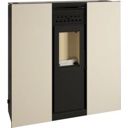 Poêle à granulés Escalor de Couloir canalisable de 12Kw Blanc Perlé Nashira