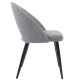 Lot de 4 Chaises avec dossier ergonomique et tissu gris clair pieds noirs KosyForm