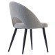 Lot de 4 Chaises avec dossier ergonomique et tissu gris clair pieds noirs KosyForm