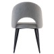 Lot de 4 Chaises avec dossier ergonomique et tissu gris clair pieds noirs KosyForm