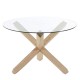 Round Table 120 Glass and legs in solid oak KosyForm